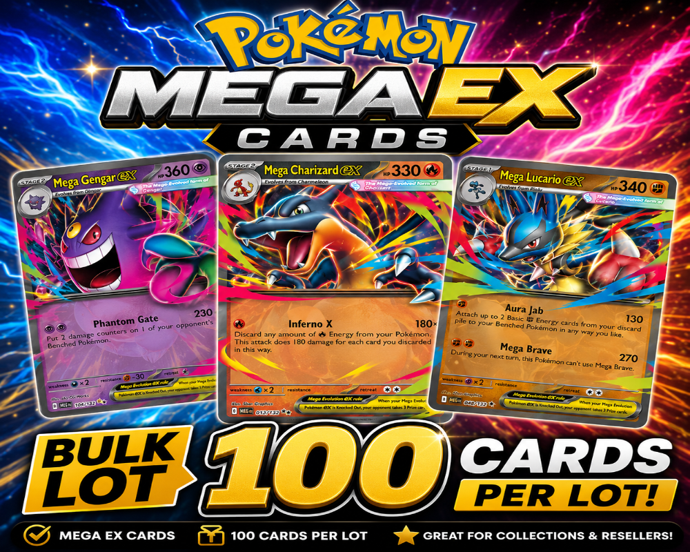 Pokémon 100 ULTRA RARE MEGA EX ONLY Card Lot Bulk Wholesale - NM Condition