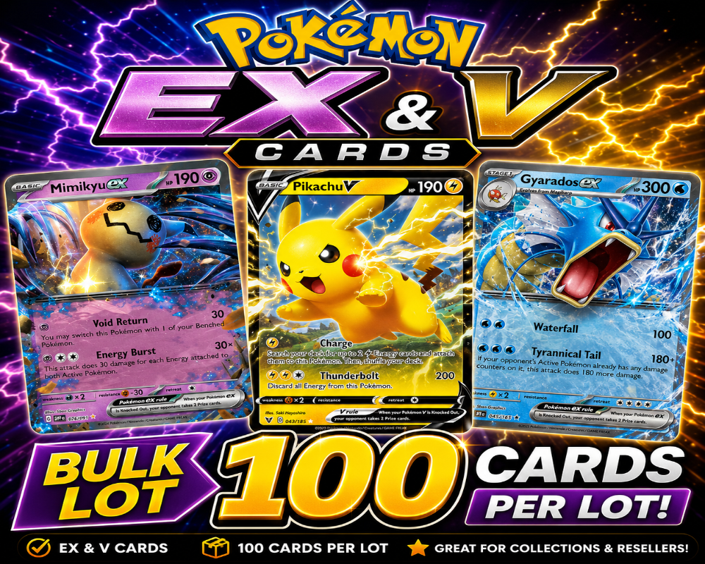 Pokémon 100 ULTRA RARE V/EX ONLY Card Lot Bulk Wholesale - NM Condition