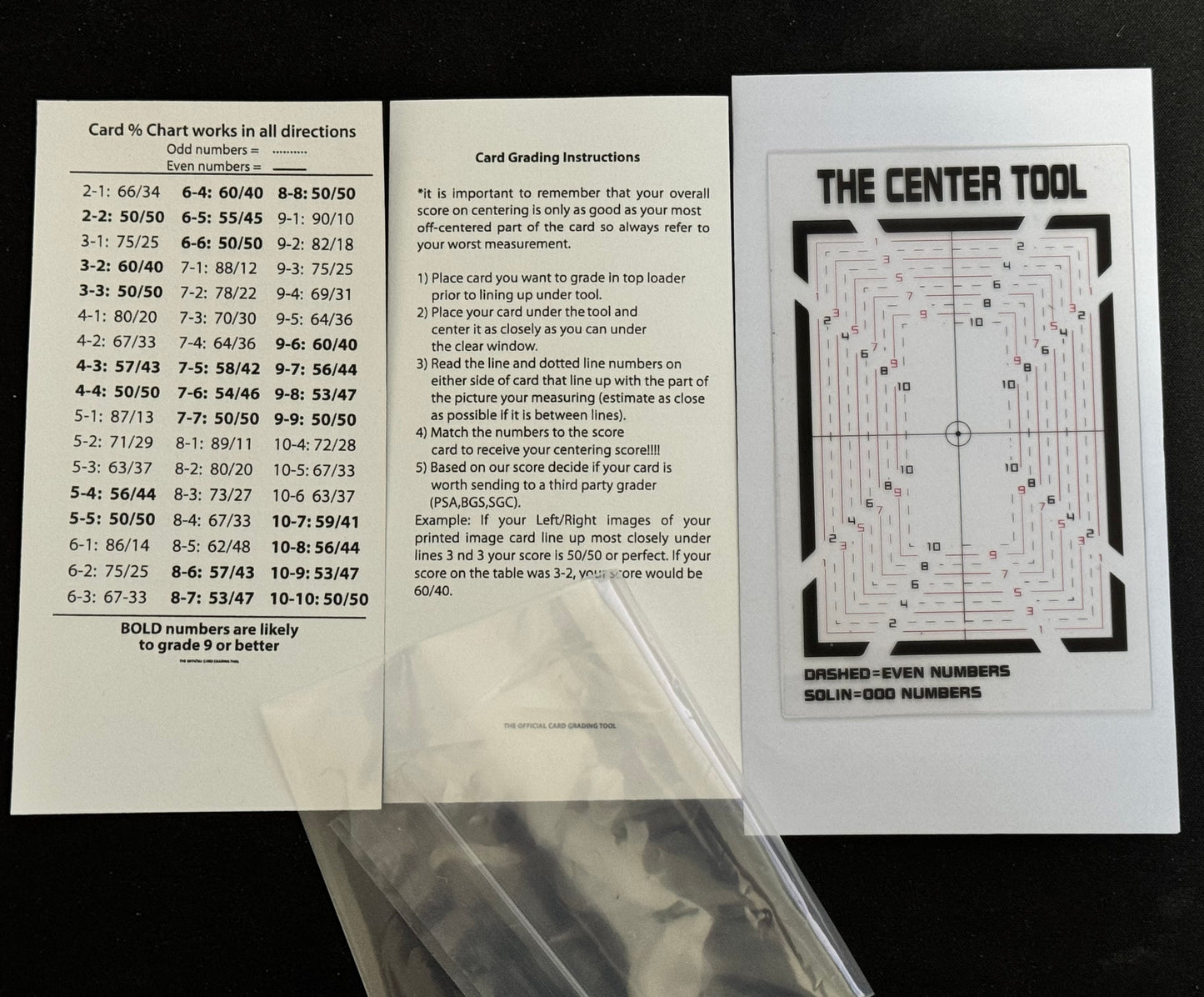 NEW Card Grading / Centering card tool PSA / BGS / TCG Pokémon - Free Cloth!💥