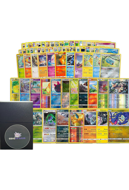 Pokemon TCG: 100 Assorted Card Lot C/UC/Holo/EX or V - LCC Deck Box Included