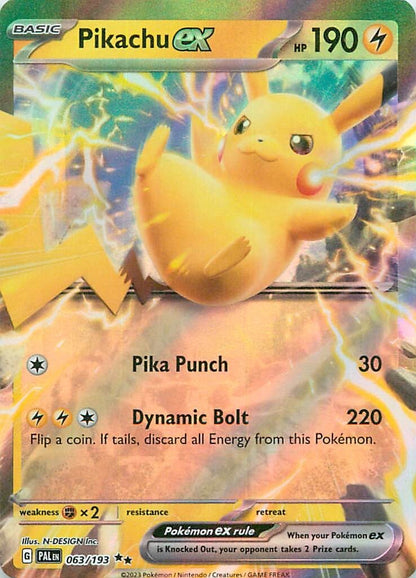 Pikachu ex 063/193 Sv02: Paldea Evolved Holo NM