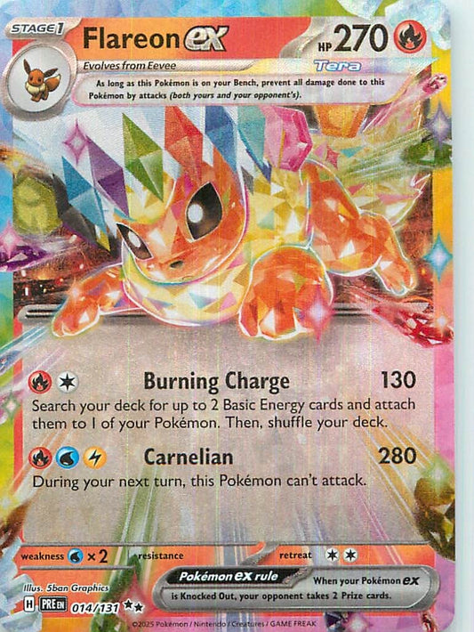 Pokemon TCG - Flareon ex 014/131 Prismatic Evolutions Holo NM