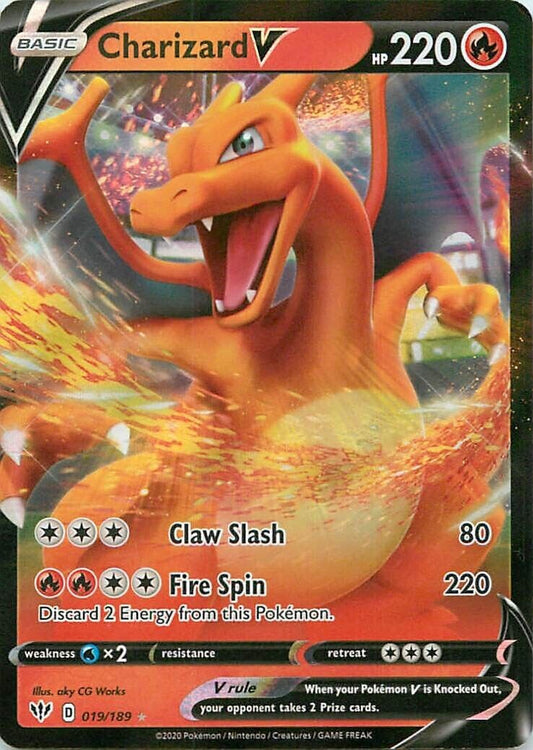 Pokemon TCG - Charizard V 019/189 Swsh03: Darkness Ablaze Holo NM