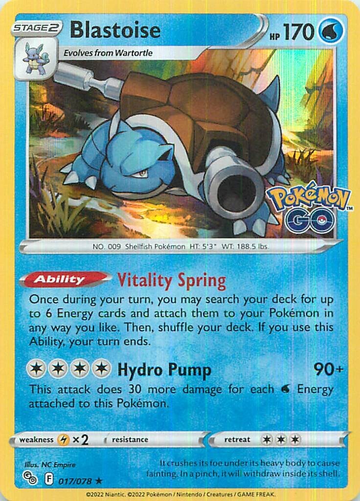 POKEMON TCG - Blastoise 017/078 Pokémon GO Holo NM