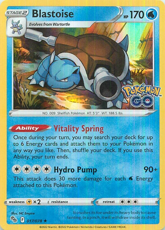 POKEMON TCG - Blastoise 017/078 Pokémon GO Holo NM