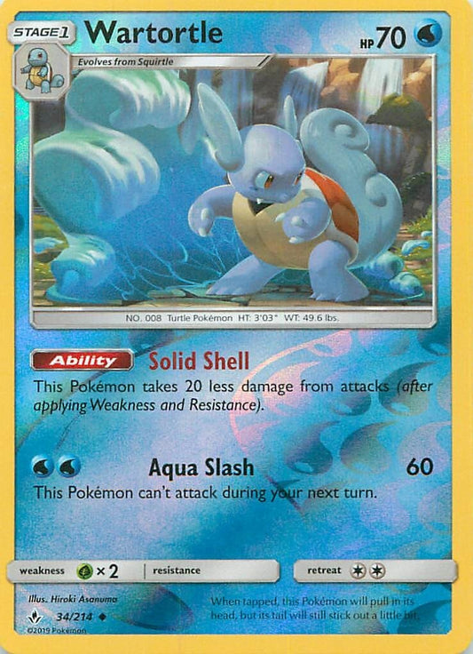 Pokemon TCG -Wartortle 34/214 Sm-Unbroken Bonds Reverse Holo